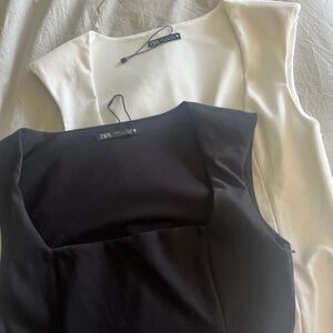 2 Zara bodysuits with shoulder pads